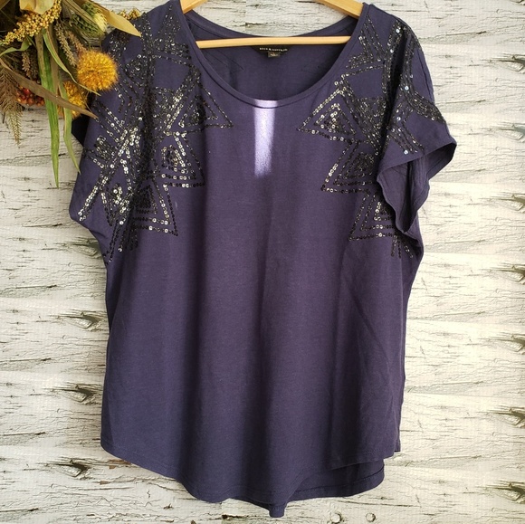 Rock & Republic Tops - Rock & Republic | City of Lights  Purple Top L